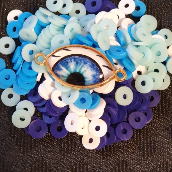 Necklace with the blue eye handmade - Picture 3 of 3